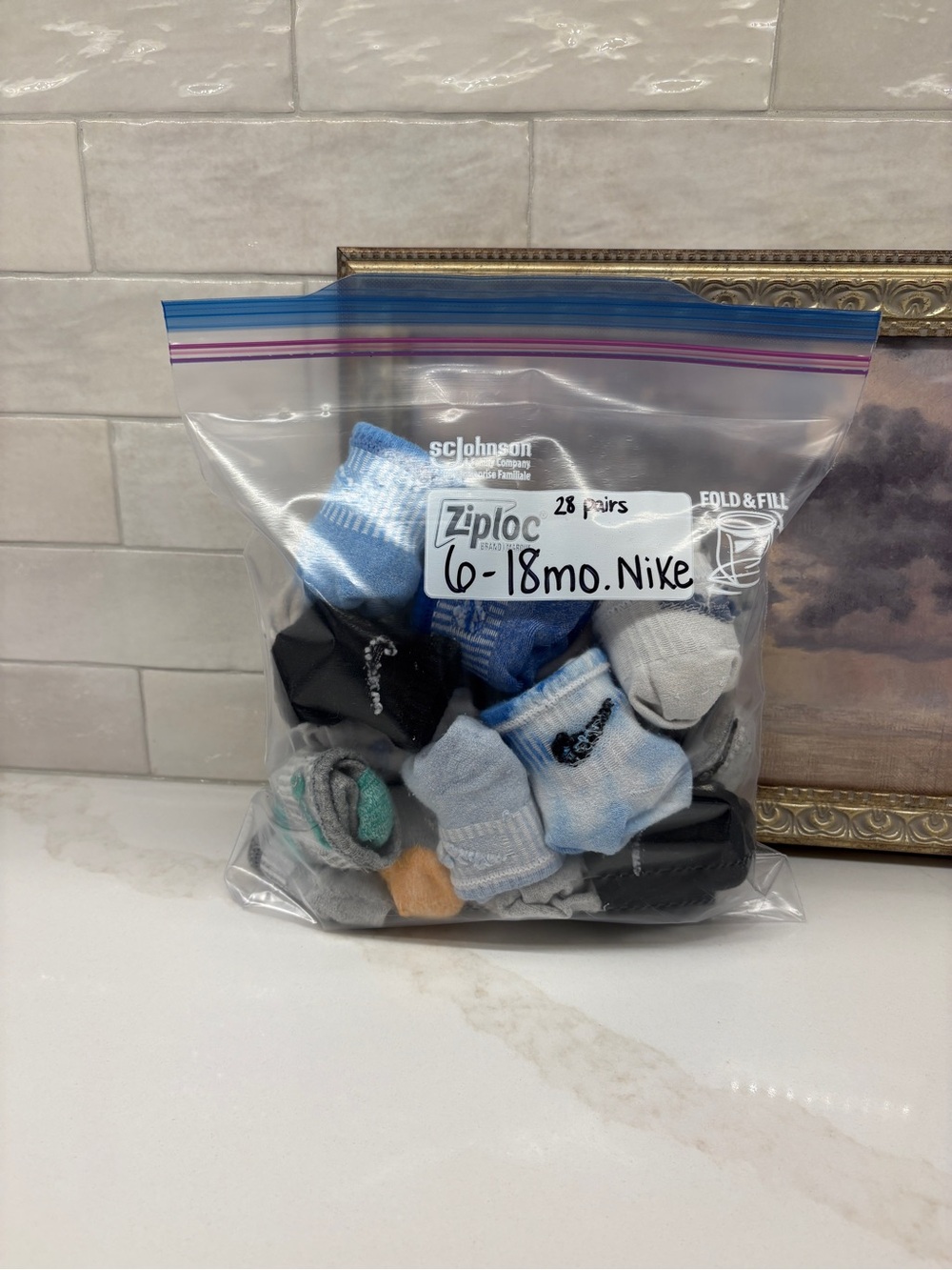 6-18 month Nike Socks (28 pair) Various Colors, Patterns